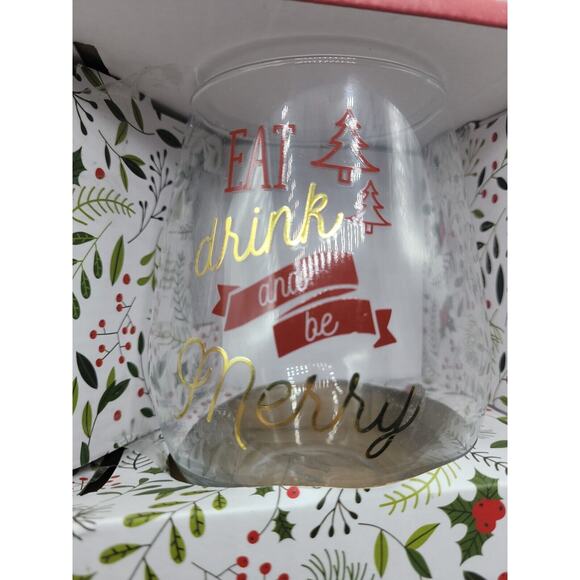 Belle Maison Seamless Wine Glass & Coffee Mug Set Christmas Gift Set Cheer Merry - Picture 3 of 4